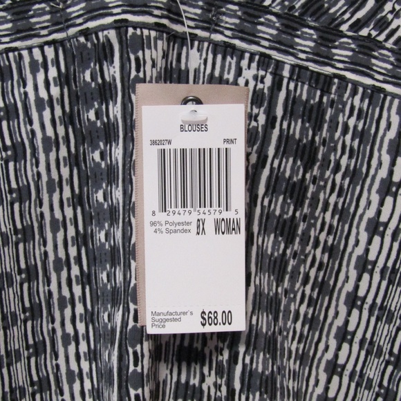 NWT Philosophy Gray Black Print Oversized Top 0X - Picture 2 of 6